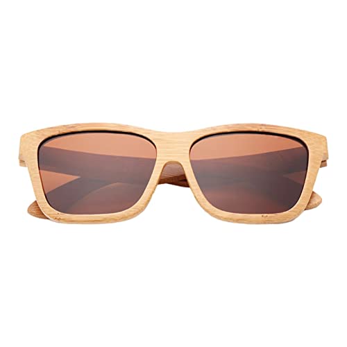 Zceplem Polarisierte Holzsonnenbrillen,Holzsonnenbrillen | Strandsonnenbrille mit Holzrahmen - Leichte Strandsonnenbrille mit quadratischem Holzrahmen für Outdoor-Aktivitäten von Zceplem