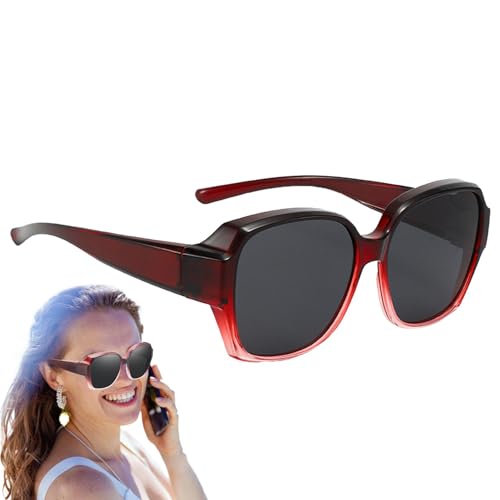 Zceplem Polarisierte Sonnenbrillen für Damen, polarisierte Sonnenbrillen mit Überbrille - Fitover Wrap-Around-Brille für Männer und Frauen - Leichter UV-Schutz zum Fahren und Golfen von Zceplem