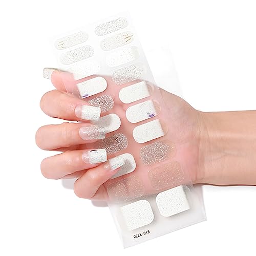 20 Stück/Packung Wraps für Damen, mehrfarbig, selbstklebende Fingernagelaufkleber, Acrylstreifen von Zdprkqzvz