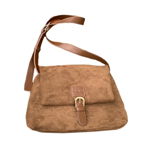 2023 Neue Unterarmtasche Vintage Faux Suedes Vielseitige Mode Tasche Schultertasche Damen Geldbörse für Frauen Mädchen Trendy Achseltasche, braun von Zdprkqzvz