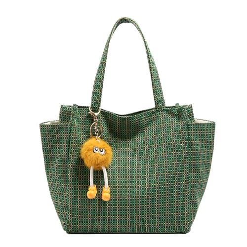 Lässige Handtasche, vielseitige Canvas-Umhängetasche, Handtaschen für Damen mit großer Kapazität für Strand und Alltag, grün von Zdprkqzvz