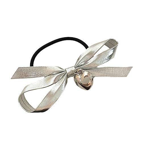 Zdprkqzvz Trend Nahtlose Silberschleife Haarseile Liebe Herz Haargummi Einfache Köpfe Seil für Erwachsene Kinder von Zdprkqzvz