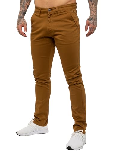 989Zé Enzo Herren-Jeans, schmale Passform, Stretch, Chinohose, lässige Baumwollhose, Hellbraun, 36W / 34L von Ze ENZO