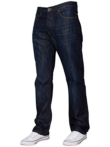 Herren Enzo Regulär Gerader Schnitt Denim Blau Jeans Hose alle Bundweiten - Indigo, 38W x 34L von Ze ENZO