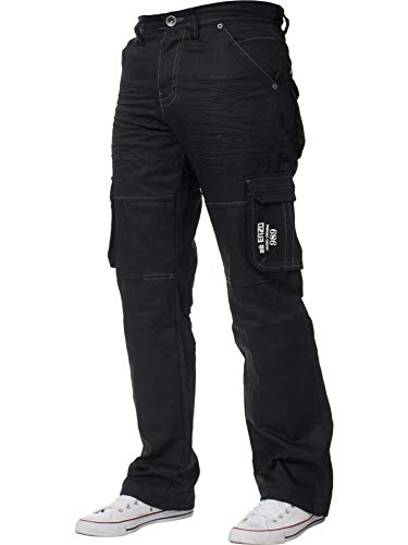 Ze ENZO Herren Jeanshose * one Size Gr. Bundweite: 97 cm, beinlänge: 81 cm (38 W / 32 L), Black Coated von Ze ENZO