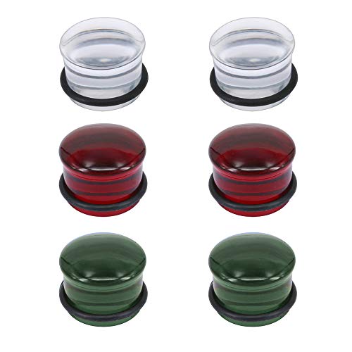 ZeSen Jewelry 3 Paare 4g-5/8 inch Single Flared Glas Ear Gauges Red Mushroom Flare Plugs Tunnel Stretcher Expander Glas Ohr Plug für Herren/Damen (Gauge=2g(6mm)) von ZeSen Jewelry