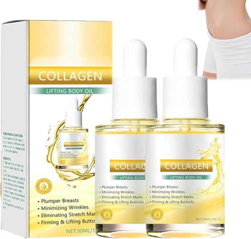 Kollagen-Lifting-Körperöl, Anti-Aging-Kollagen-Serum, pflegendes und straffendes Körperöl für Brust und Po, reduziert feine Linien und Fältchen von ZeTjieXing