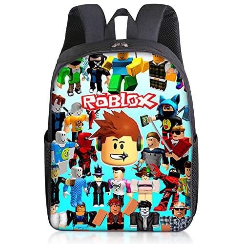 ZeYou Roblox Kinder Rucksack,Druck Rucksack Jugendlichen,Roblox Rucksack Geeignet,Schwarz Schulrucksack Classmate,Cartoon Anime Schultaschen für Kinder Jungen und Mädchen Teenager von ZeYou