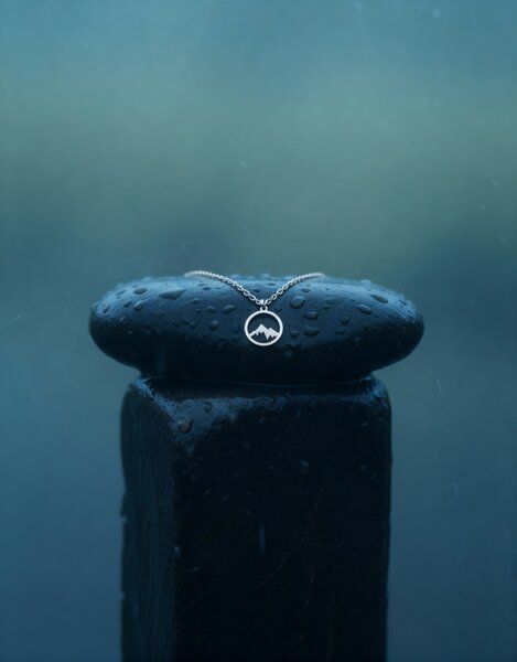 Zeachild Kette mit Bergmotiv rund aus langlebigem & rostfreiem Edelstahl von Zeachild