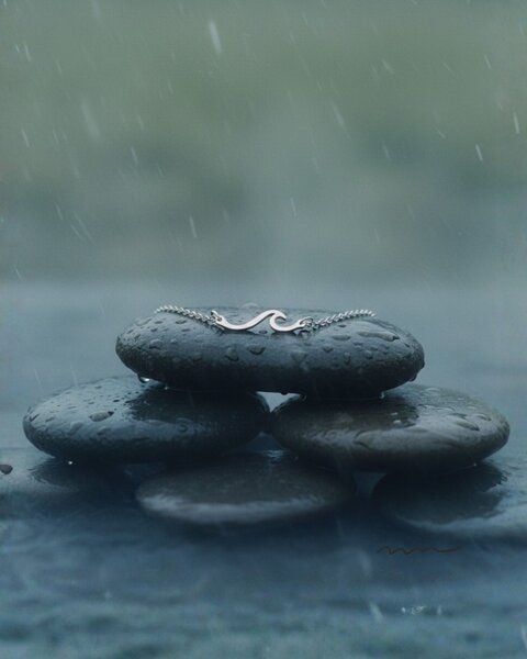 Zeachild Kette mit Wellenmotiv aus langlebigem & rostfreiem Edelstahl von Zeachild