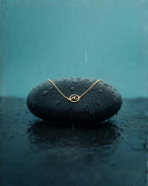 Zeachild Kette mit Wellenmotiv rund aus langlebigem & rostfreiem Edelstahl von Zeachild