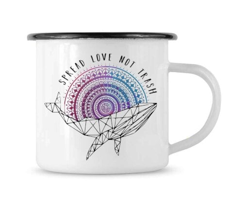 Zeachild Wal Mandala Coffeemug / Emaille Becher von Zeachild