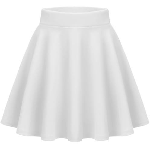 Zeagoo Damen Basic Vielseitige Mini Rock Mädchen Flared Casual Mini Skater Rock Schulmädchen Anime Rock Weiß XXL von Zeagoo