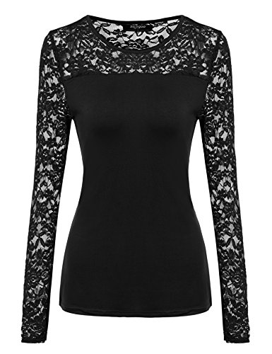 Zeagoo Damen-Bluse mit O-Ausschnitt Langarm von Zeagoo