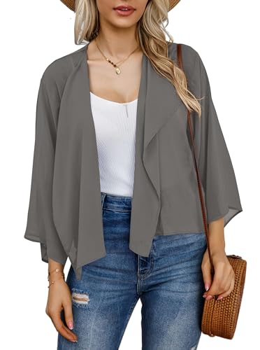 Zeagoo Damen Bolero Chiffon Cardigan Elegant Shrug Schulterjacke Leichte Dünn Bolerojacke Sommer Casual Top von Zeagoo