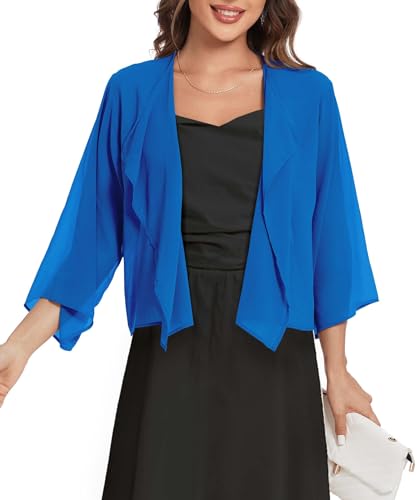 Zeagoo Damen Bolero Chiffon Cardigan Elegant Shrug Schulterjacke Leichte Dünn Bolerojacke Sommer Casual Top von Zeagoo
