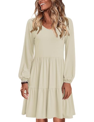 Zeagoo Damen Langarm Kleid Herbst Basic Damenkleider Elegant Rundhals Winterkleid Kurzes Kleid A Linie Freizeitkleid mit Taschen M Zeagoo Damen Langarm Kleid Herbst Basic Damenkleider Elegant Rundhals Winterkleid Kurzes Kleid A Linie Freizeitkleid mit Taschen M von Zeagoo