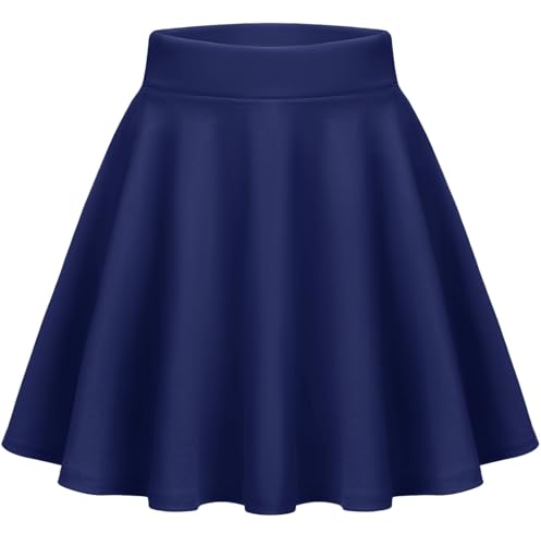 Zeagoo Damen Mädchen Tennisrock Solide Mini Skater Rock Versatile Minirock Tennisrock Kurz Rock für Sport Navy Blau XXL von Zeagoo