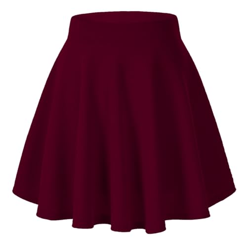 Zeagoo Damen Rock Basic Solide Vielseitige Minirock Kurz Hohe Taille A-Linie Tennisrock Gefaltete Skater Glockrenrock Rotwein L Zeagoo Damen Rock Basic Solide Vielseitige Minirock Kurz Hohe Taille A-Linie Tennisrock Gefaltete Skater Glockrenrock Rotwein L von Zeagoo