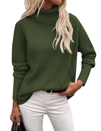Zeagoo Damen Rollkragenpullover Winter Strickpullover Elegant Langarm Pullover Basic Lässig Pulli Casual Gestrickt Rollkragenshirt Herbst Sweater Tops Armeegrün L Zeagoo Damen Rollkragenpullover Winter Strickpullover Elegant Langarm Pullover Basic Lässig Pulli Casual Gestrickt Rollkragenshirt Herbst Sweater Tops Armeegrün L von Zeagoo