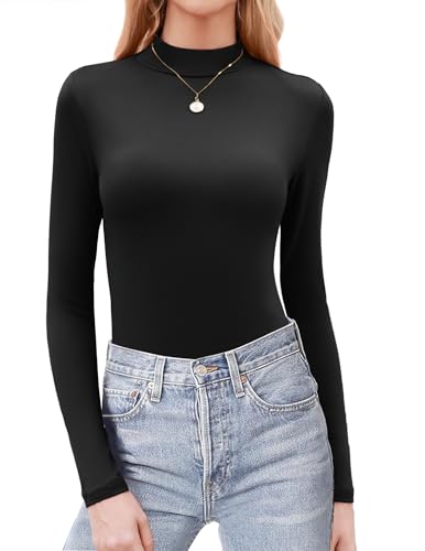 Zeagoo Damen Rollkragenshirt Basic Einfarbig Langarm Shirts Stretch Enges Oberteile Slim Fit Langarmshirt Leicht Langarm Tops Schwarz XXL Zeagoo Damen Rollkragenshirt Basic Einfarbig Langarm Shirts Stretch Enges Oberteile Slim Fit Langarmshirt Leicht Langarm Tops Schwarz XXL von Zeagoo