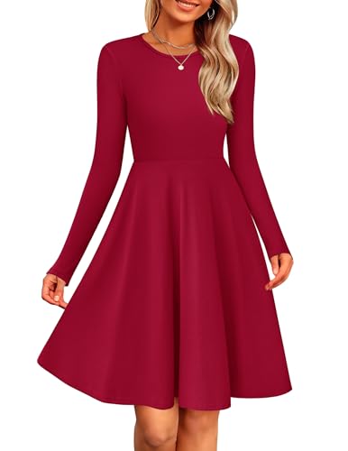 Zeagoo Damen Strickkleid Rundhals Herbst Langarm Freizeitkleid Elegant A Linie Winterkleid Leichte Pulloverkleid Lässiges Tunikakleid Rot L Zeagoo Damen Strickkleid Rundhals Herbst Langarm Freizeitkleid Elegant A Linie Winterkleid Leichte Pulloverkleid Lässiges Tunikakleid Rot L von Zeagoo