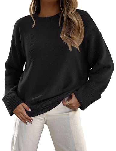 Zeagoo Pullover Damen Elegant Winterpullover Langarm Strickpulli Casual Rundhals Herbst Pulli Winter Strickpullover Strick Oberteile Flauschig Lose Tops Schwarz S Zeagoo Pullover Damen Elegant Winterpullover Langarm Strickpulli Casual Rundhals Herbst Pulli Winter Strickpullover Strick Oberteile Flauschig Lose Tops Schwarz S von Zeagoo