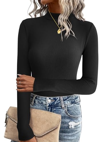 Zeagoo Pullover Damen Langarmshirt Basic Slim Fit Gerippt Pullover Herbst Winter Strickpullover Rollkragen Stretch Oberteile Pulli Schwarz XXL Zeagoo Pullover Damen Langarmshirt Basic Slim Fit Gerippt Pullover Herbst Winter Strickpullover Rollkragen Stretch Oberteile Pulli Schwarz XXL von Zeagoo