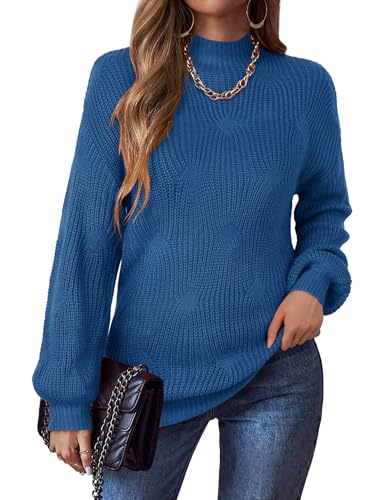 Zeagoo Pullover Damen Rollkragen Strickpullover Elegant Langarm Pulli Basic Casual Rollkragenshirt Einfarbig Turtleneck Gestrickt Obertiele Blau S Zeagoo Pullover Damen Rollkragen Strickpullover Elegant Langarm Pulli Basic Casual Rollkragenshirt Einfarbig Turtleneck Gestrickt Obertiele Blau S von Zeagoo
