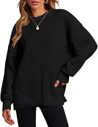 Zeagoo Pullover Damen Strickpullover Winter Pulli Rundhals Strickpulli Elegant Herbst Strick Oberteile Langarm Sweater Winterpullover Casual Lose Tops Schwarz M Zeagoo Pullover Damen Strickpullover Winter Pulli Rundhals Strickpulli Elegant Herbst Strick Oberteile Langarm Sweater Winterpullover Casual Lose Tops Schwarz M von Zeagoo