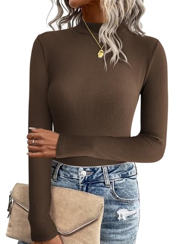 Zeagoo Pullover Damen Turtleneck Oberteile Leicht Gestrickt Shirts Langarm Slim Fit Pulli Tops Stretch Basic Strickpullover Braun XXL Zeagoo Pullover Damen Turtleneck Oberteile Leicht Gestrickt Shirts Langarm Slim Fit Pulli Tops Stretch Basic Strickpullover Braun XXL von Zeagoo