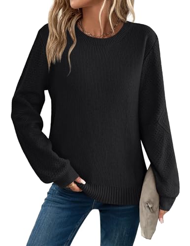 Zeagoo Pullover Für Damen Strickpullover Rundhals Strickpulli Elegant Winterpullover Lose Sweater Langarm Obertiele Schwarz L Zeagoo Pullover Für Damen Strickpullover Rundhals Strickpulli Elegant Winterpullover Lose Sweater Langarm Obertiele Schwarz L von Zeagoo