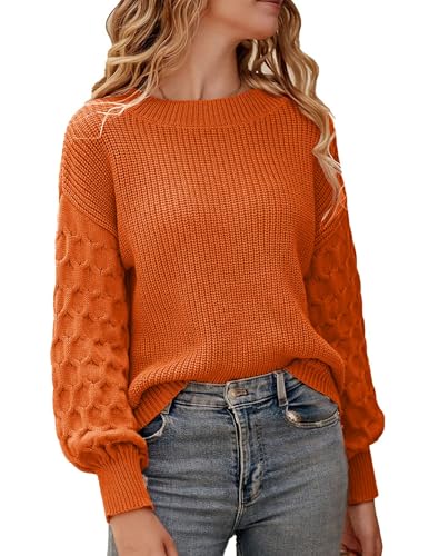 Zeagoo Pullover für Damen Langarm Rundhals Strickpullover Basic Winter Warme Pullover Sweatshirt Grobstrickpullover Pullis XL von Zeagoo