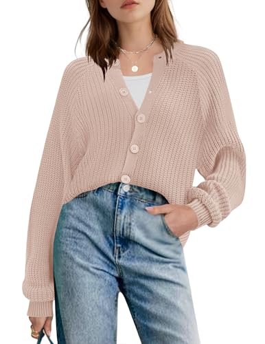 Zeagoo Strickjacke Damen Kurz Rundhals Cardigans Elegant Open Front Strickpullover Herbst Winter Grobstrick Sweater Knitted Langarm Top Casual Basic Mode Cardigan Champagne M Zeagoo Strickjacke Damen Kurz Rundhals Cardigans Elegant Open Front Strickpullover Herbst Winter Grobstrick Sweater Knitted Langarm Top Casual Basic Mode Cardigan Champagne M von Zeagoo