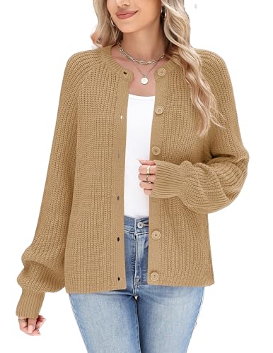 Zeagoo Strickjacke Damen Kurz Rundhals Cardigans Elegant Open Front Strickpullover Herbst Winter Grobstrick Sweater Knitted Langarm Top Casual Basic Mode Cardigan Khaki XXL Zeagoo Strickjacke Damen Kurz Rundhals Cardigans Elegant Open Front Strickpullover Herbst Winter Grobstrick Sweater Knitted Langarm Top Casual Basic Mode Cardigan Khaki XXL von Zeagoo