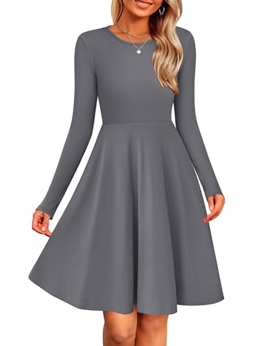 Zeagoo Strickkleid Damen Langarm Elegant A-Linie Kleider Casual Rundhals Herbstkleid Warm Winterkleid Leichte Pulloverkleid Dunkelgrau M Zeagoo Strickkleid Damen Langarm Elegant A-Linie Kleider Casual Rundhals Herbstkleid Warm Winterkleid Leichte Pulloverkleid Dunkelgrau M von Zeagoo