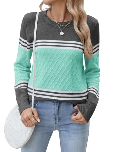 Zeagoo Strickpullover Damen Pullover Elegant Strickpulli Herbst Farbblock Winter Damenpullover Bequem Pulli Langarmshirt Einfarbig Sweater Basic Hellblau XXL Zeagoo Strickpullover Damen Pullover Elegant Strickpulli Herbst Farbblock Winter Damenpullover Bequem Pulli Langarmshirt Einfarbig Sweater Basic Hellblau XXL von Zeagoo