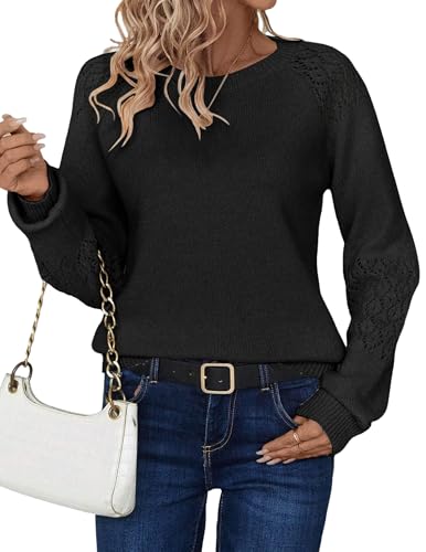 Zeagoo Strickpullover Damen Pullover Langarm Rundhals Sweater Grobstrick Locker Weich Pulli Herbst Winter Basic Elegant Strickpulli Schwarz XL Zeagoo Strickpullover Damen Pullover Langarm Rundhals Sweater Grobstrick Locker Weich Pulli Herbst Winter Basic Elegant Strickpulli Schwarz XL von Zeagoo