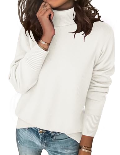 Zeagoo Strickpullover Damen Rollkragenpullover Feinstrick Elegant Langarm Strickpulli Stretch Warmer Winter Rolli Weiß L Zeagoo Strickpullover Damen Rollkragenpullover Feinstrick Elegant Langarm Strickpulli Stretch Warmer Winter Rolli Weiß L von Zeagoo
