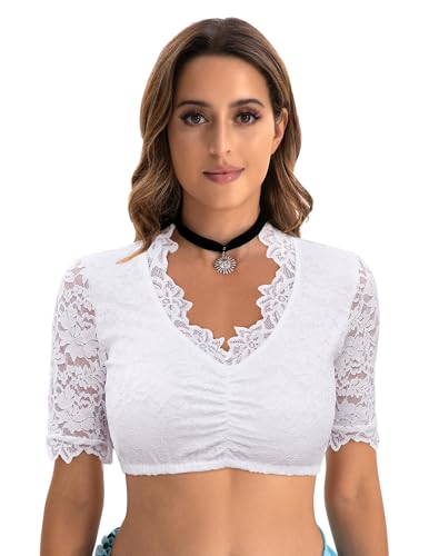 Zeagoo Weiß Dirndlbluse Damen Spitze Halbarm Oktoberfest Bluse Weich Elegant Trachten Spitzenbluse Blumen Dirndl Bluse XL Zeagoo Weiß Dirndlbluse Damen Spitze Halbarm Oktoberfest Bluse Weich Elegant Trachten Spitzenbluse Blumen Dirndl Bluse XL von Zeagoo