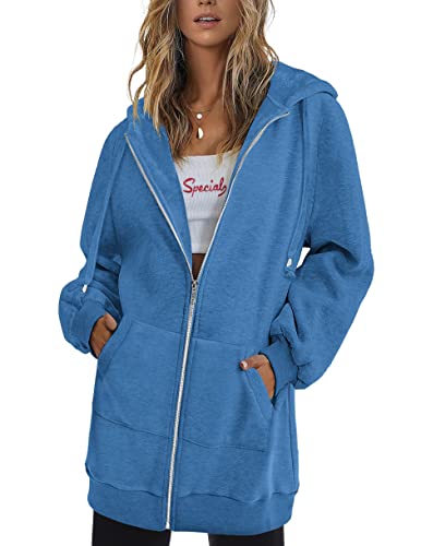 Zeagoo Women Casual Zip up Fleece Hoodies Tunic Sweatshirt Long Hoodie Jacket von Zeagoo