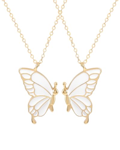 Zeayebsr 2pcs Freundschaftskette Ketten für Geschenke Mädchen Halskette Schmuck Langstrecke Geburtstag Weihnachten Brautjungfer Geschenke Mädchen Damen Schwestern，freundschaftskette von Zeayebsr