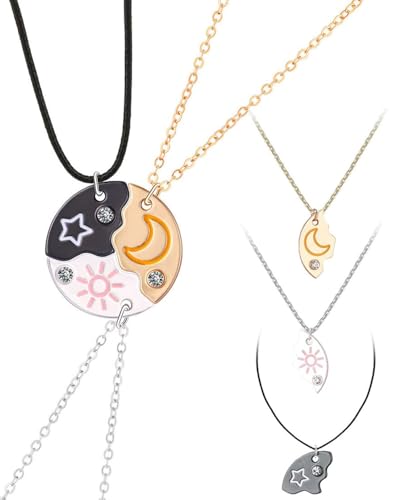 Zeayebsr 3 Stück Halskette Damen Silber Freundschaftskette, Ketten, Sonne Sternen Mond Halskette Lang für Frauen, Kristall Kette Anhänger Geschenk Personalisierter Schmuck,freundschaftskette Zeayebsr 3 Stück Halskette Damen Silber Freundschaftskette, Ketten, Sonne Sternen Mond Halskette Lang für Frauen, Kristall Kette Anhänger Geschenk Personalisierter Schmuck,freundschaftskette von Zeayebsr