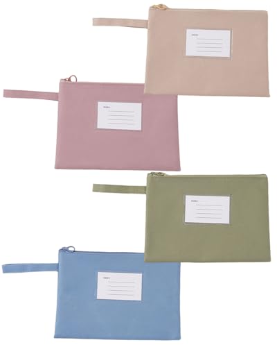 Zeayebsr Banktasche, 4 Stück Geldtaschen Banktasche, Leder Bankmappe Geldscheintasche mit Reißverschluss und Fenster für Schule,geldtasche，geldtaschen banktasche， Haushalt, Business ，21*15cm（4 Farben） von Zeayebsr