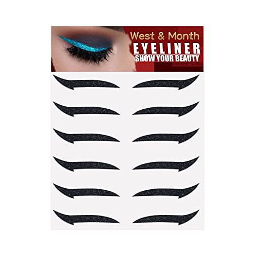 Zeayebsr Eyeliner-Aufkleber,6 Paar schwarze, dicke Eyeliner-Aufkleber, wiederverwendbare Eyeliner-Aufkleber, einfach anzubringen und zu entfernen (GT2205) von Zeayebsr