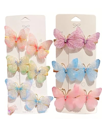 Zeayebsr Haarklammern Schmetterling - 12 pcs Haarspangen Mädchen, Haarschmuck Schmetterling Haarspangen Glitzer Snap Haarspangen für Teenager Frauen Haarschmuck，haarspangen mädchen von Zeayebsr