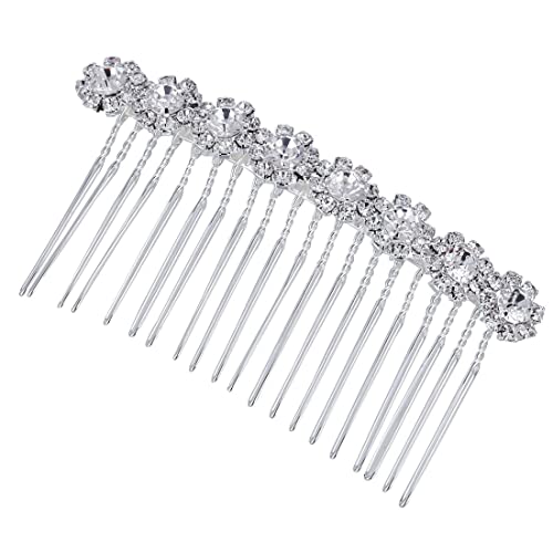 Zeayebsr Silberner Strass-Haarseitenkamm Blumenkristall-Haarspange Hochzeitshaarkamm Brautschmuck Haarspange Kamm Französisch Damen und Mädchen Haarschmuck von Zeayebsr