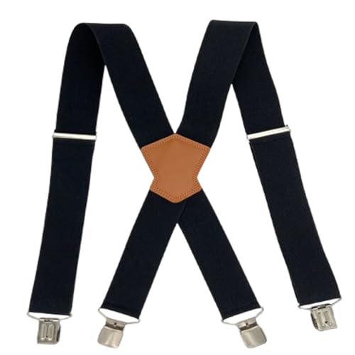 Hosenträger für Herren mit Starken 4 Metall Clip,5cm Breit,Hosenträger Herren Extra Stark,Verstellbar und Elastisch,Hosenträger Herren Arbeitshose,Suspenders Men für Jumpsuits,Motorradhosen,Jeans von Zeaying