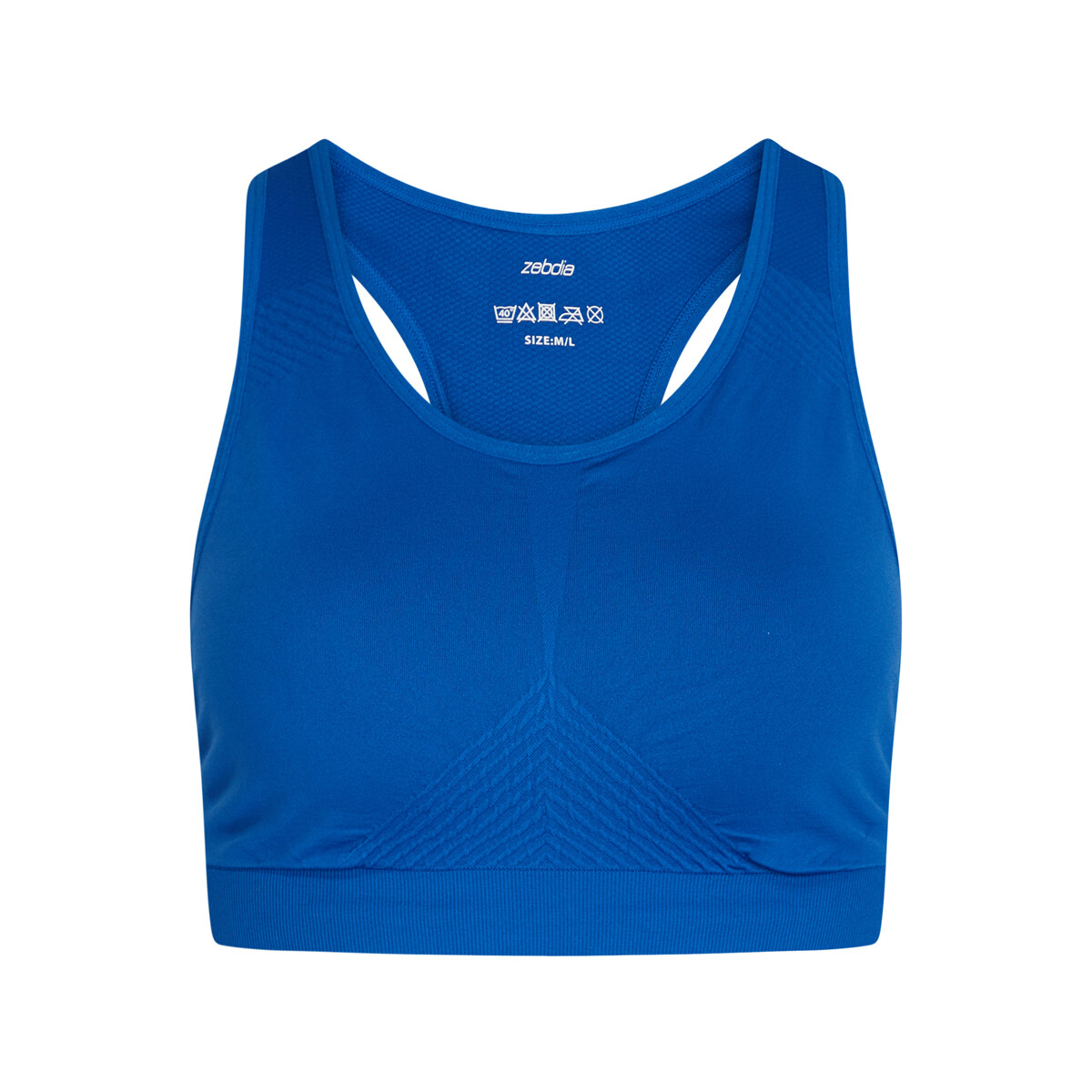 Zebdia Seamless Sport BH, Farbe: Blau, Größe: M/L, Damen von Zebdia