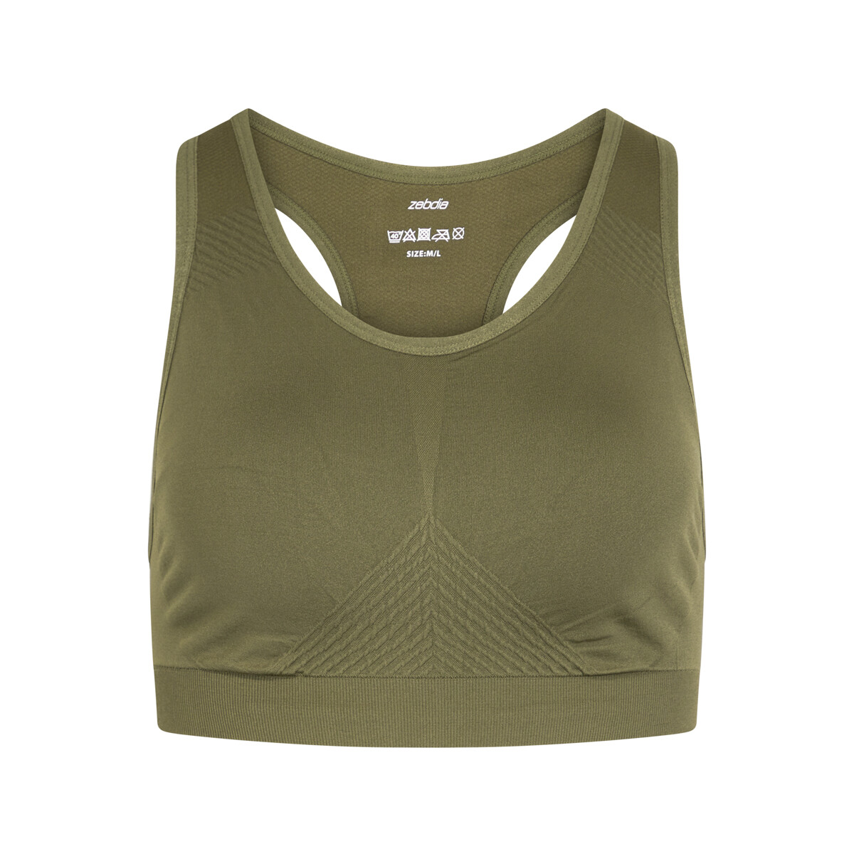 Zebdia Seamless Sport BH, Farbe: Grün, Größe: M/L, Damen von Zebdia